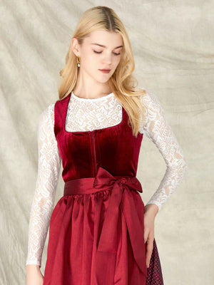 Red Black DirndL: Dirndl se zipem a spolu s červenou - jedinečný a elegantní