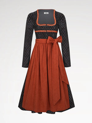 Krása modré, se zipem a černým dirndlem