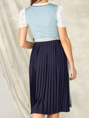 Elegante Dirndl Mode: Marjo Dirndl Samt Blau & 70 cm Rocklänge – Billig kaufen mit Stil