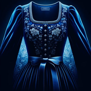 De charmante blauwe en dirndl