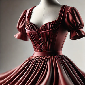 The beauty of the wine-red dirndl and the green-red dirndl 