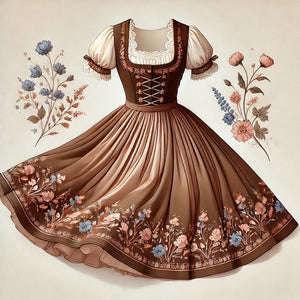 De fascinatie van de bruine pink, bruin-blauw en fluwelen bruine dirndl-a reis naar de wereld van elegantie en schoonheid