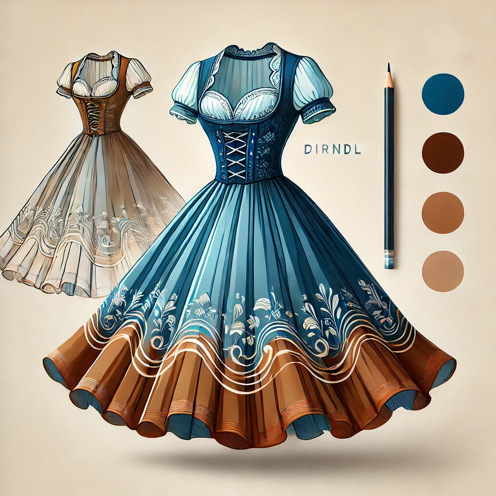 De fascinatie van blauwbruin, bruin-gouden en andere Dirndls-A-reis naar de wereld van elegantie en zelfontdekking