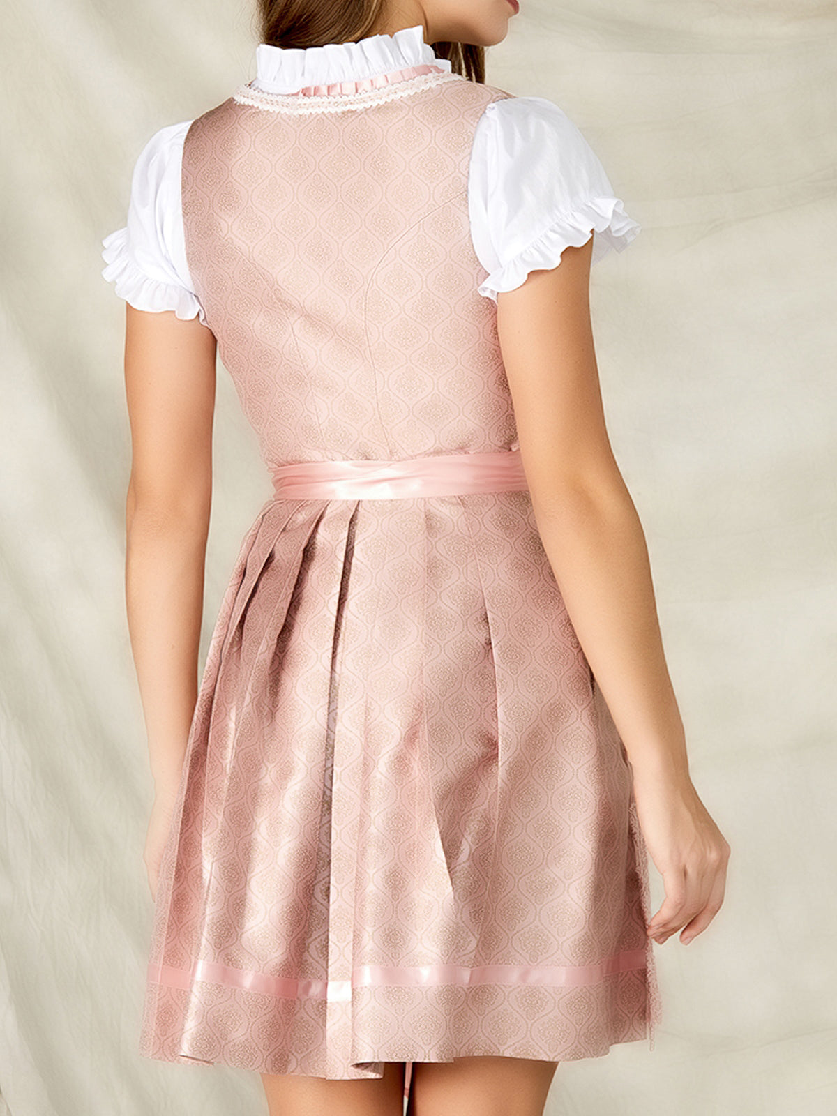 Pink hook closure heart neckline dirndl Adele 