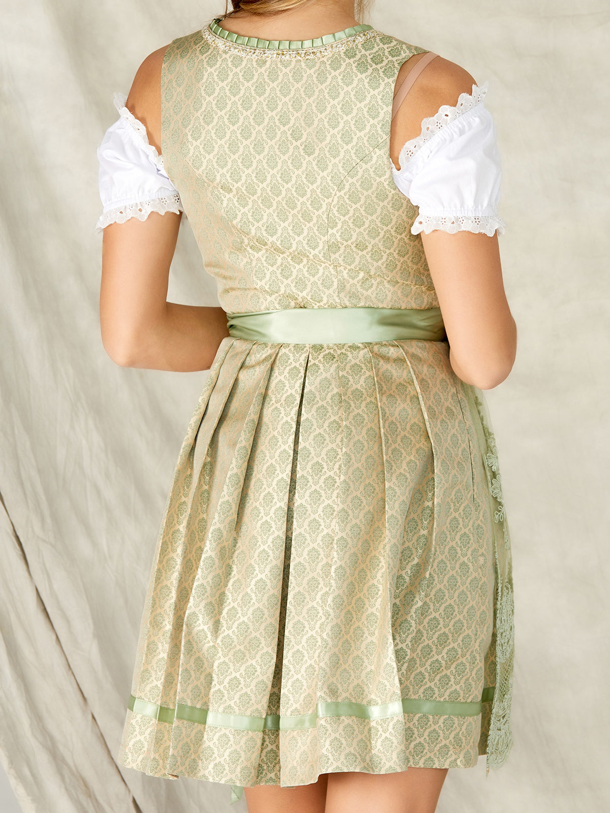 Green Hook Closure Straight Neckline Dirndl Bea 
