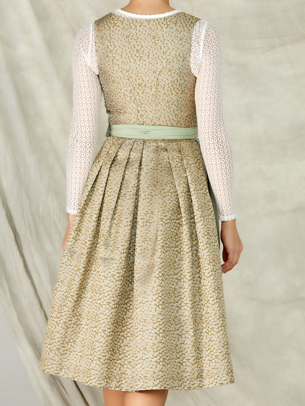 Green Zipper Front Sweetheart Neck Dirndl Merina 