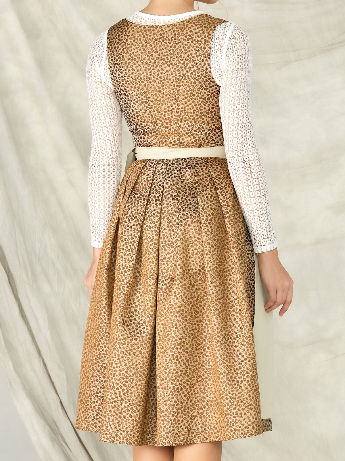 Orange Zipper Front Sweetheart Neck Dirndl Zamora