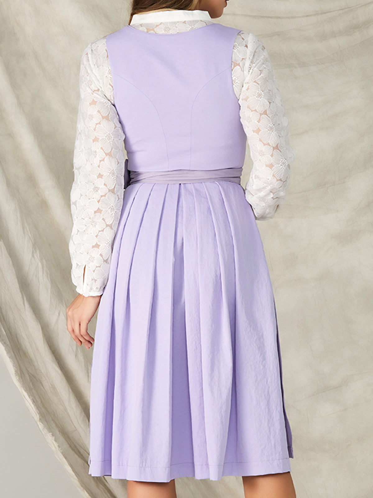 Purple Zipper Front Sweetheart Neck Dirndl Viktoria 