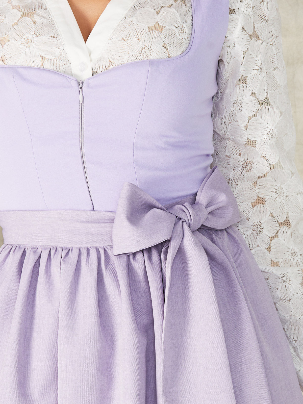 Purple Zipper Front Sweetheart Neck Dirndl Viktoria 