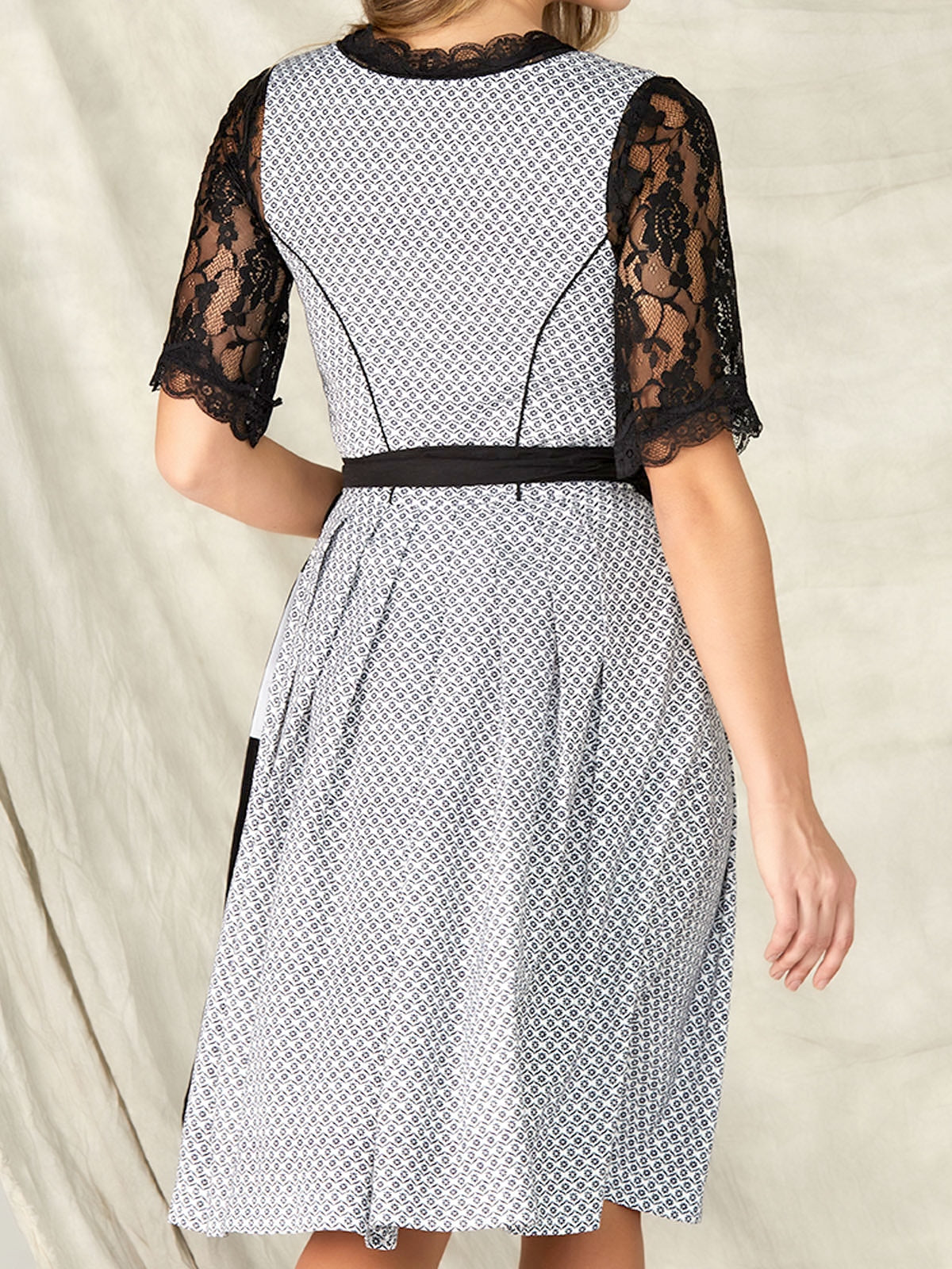 Black Zipper Front Straight Neck Dirndl Gerda 