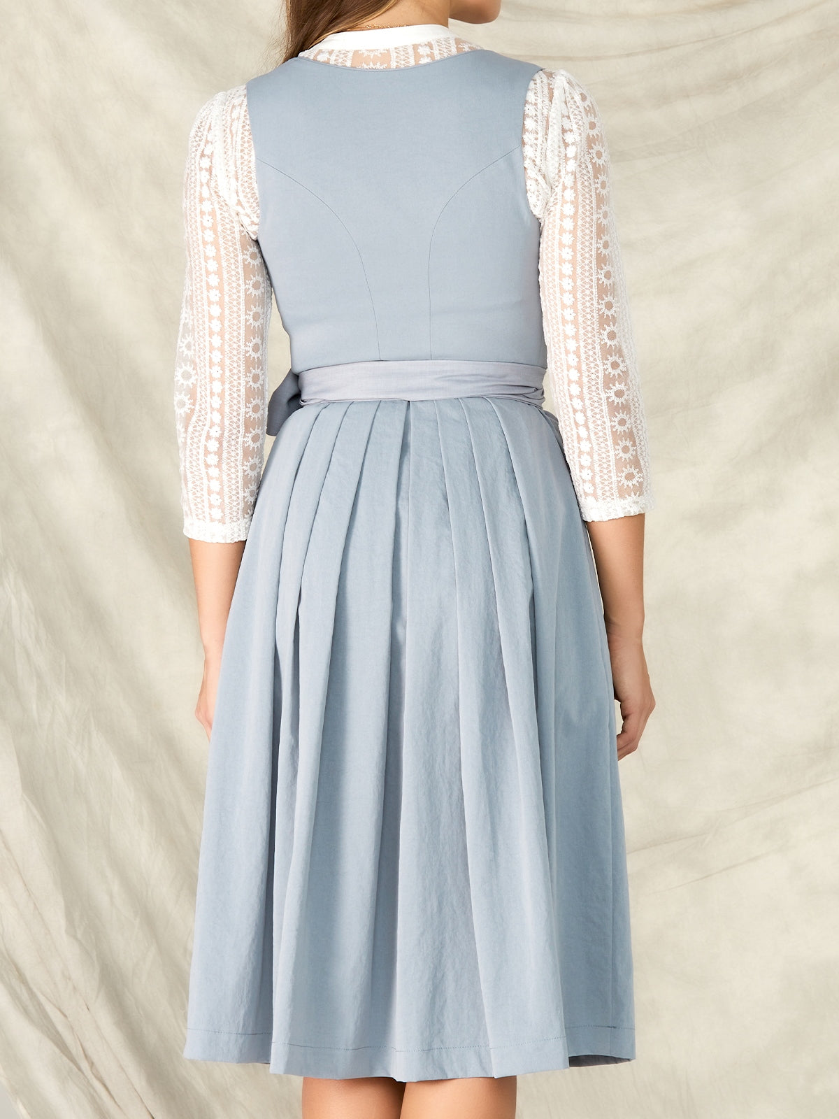 Blue Zipper Front Sweetheart Neck Dirndl Lena 