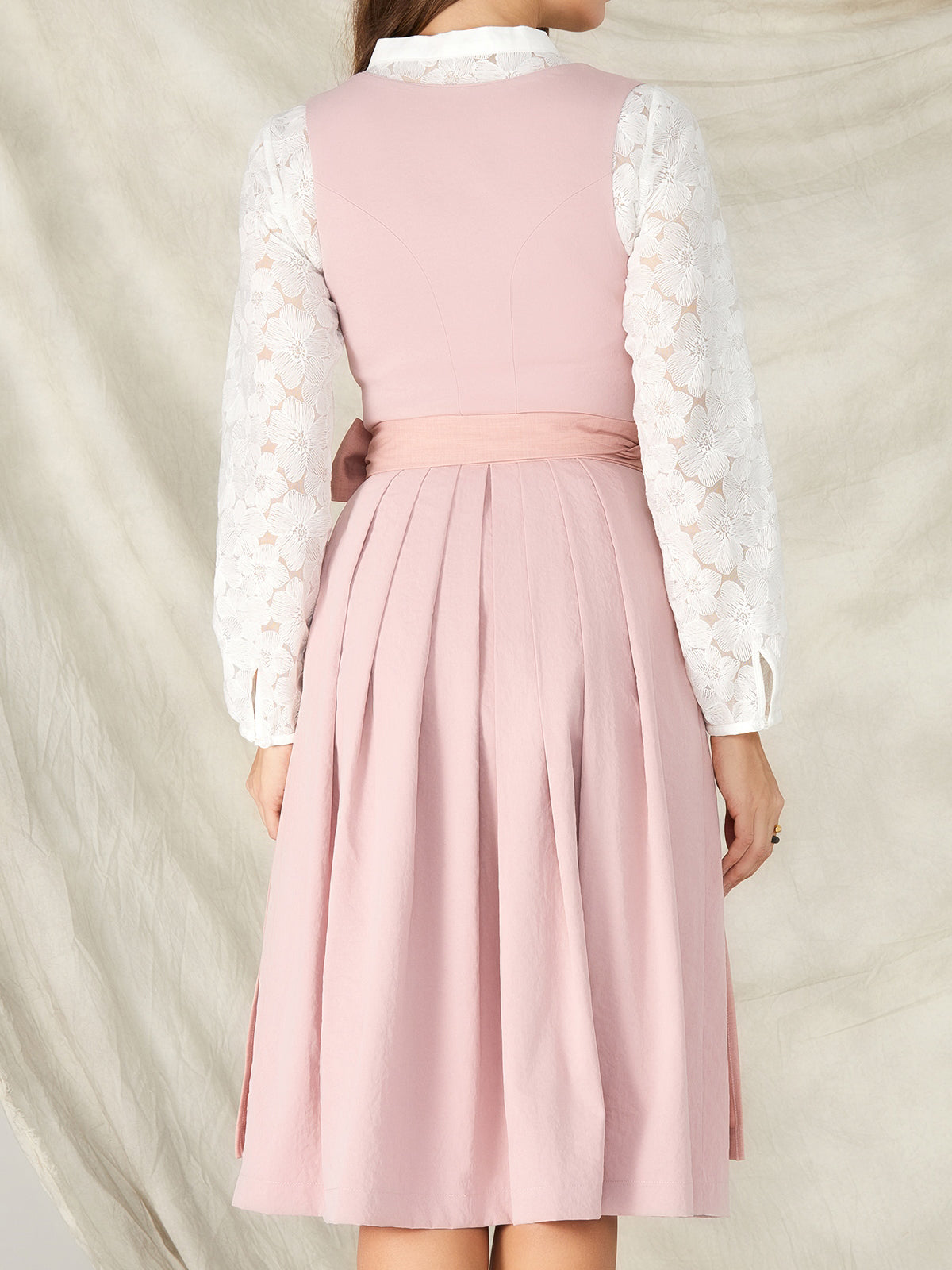 Pink Zipper Front Sweetheart Neck Dirndl Fabia 