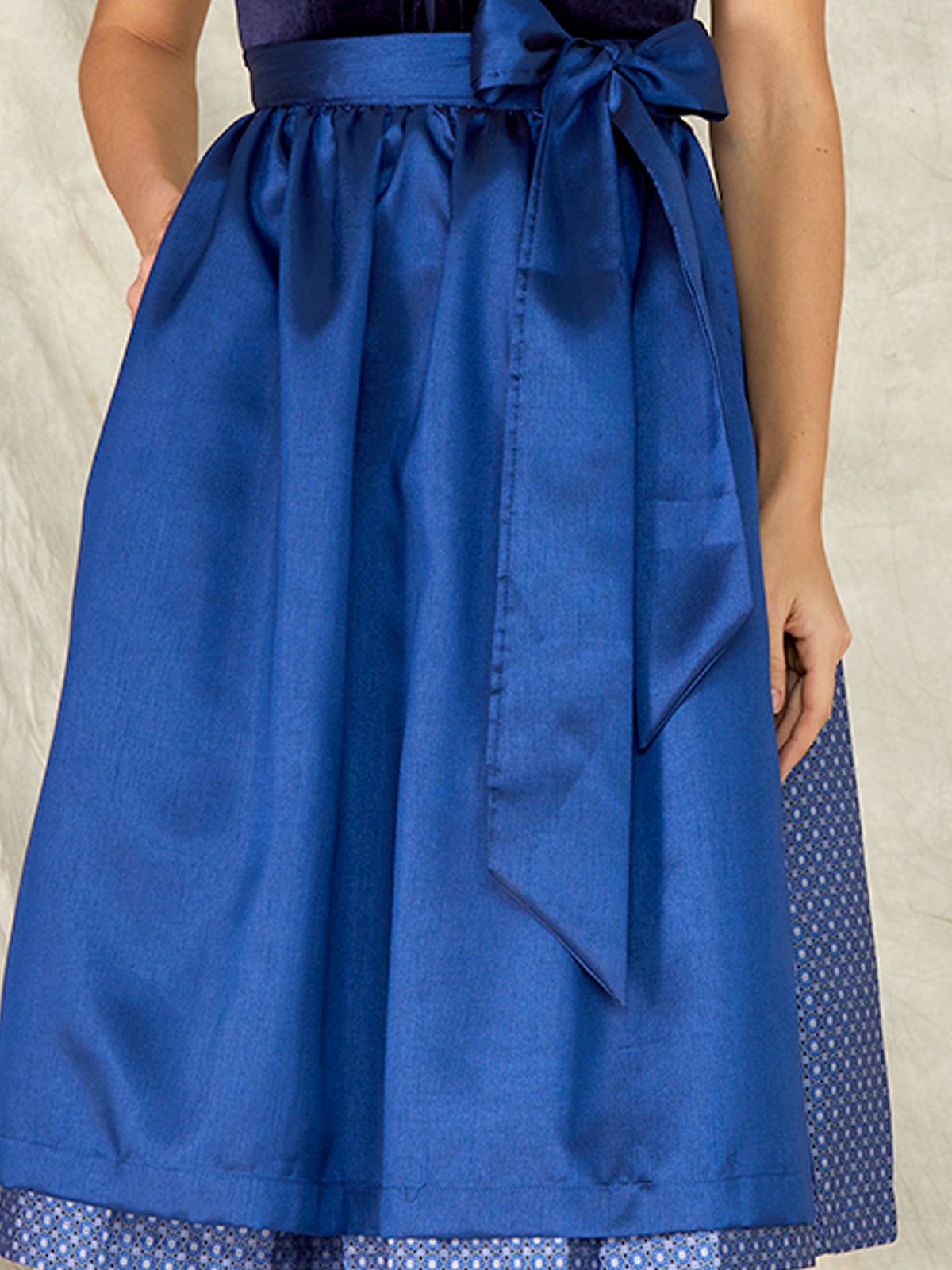 Blue Zipper Front Straight Neck Dirndl Leonie 