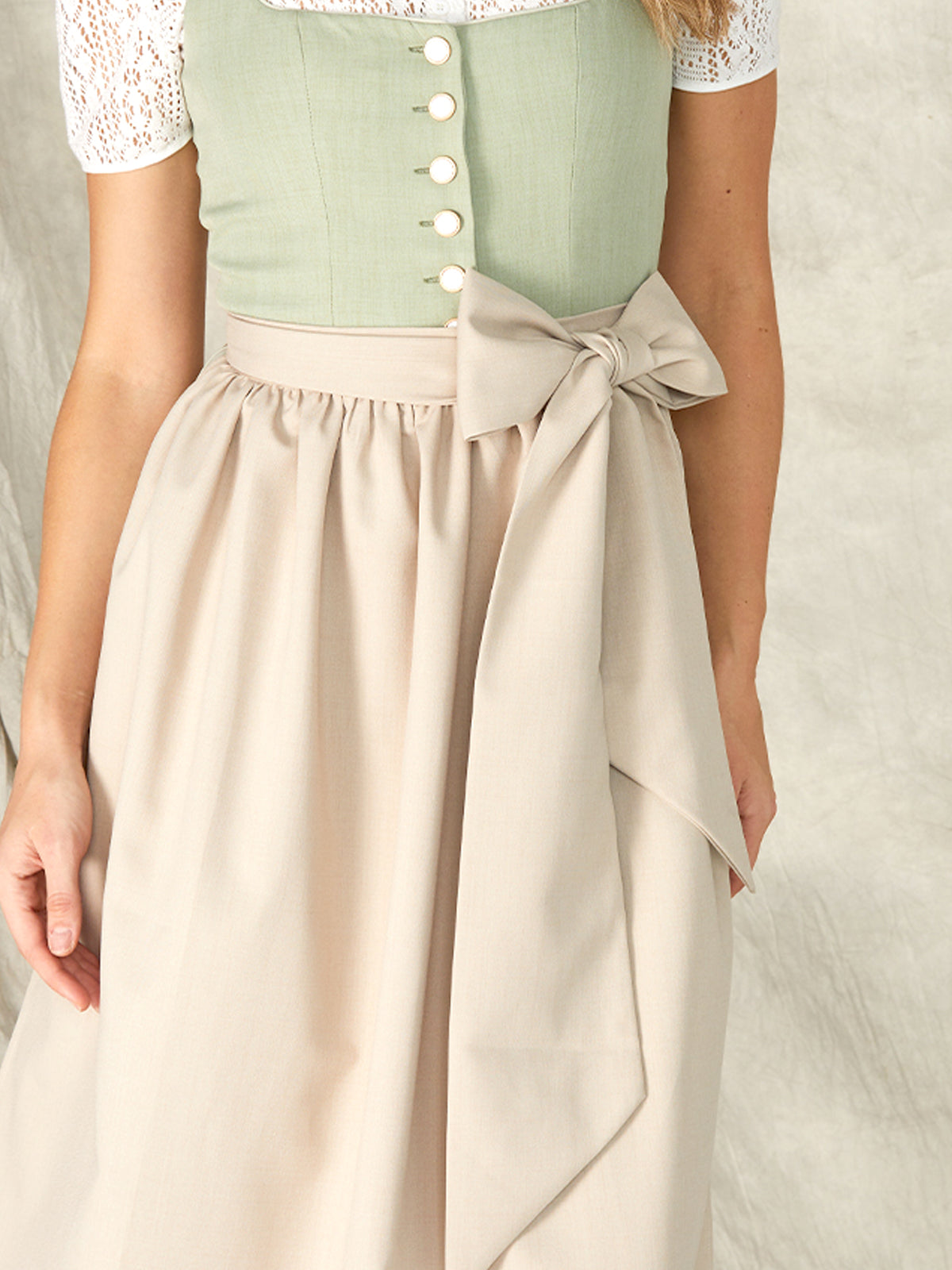 Green Buttons Straight Neck Dirndl Oia 