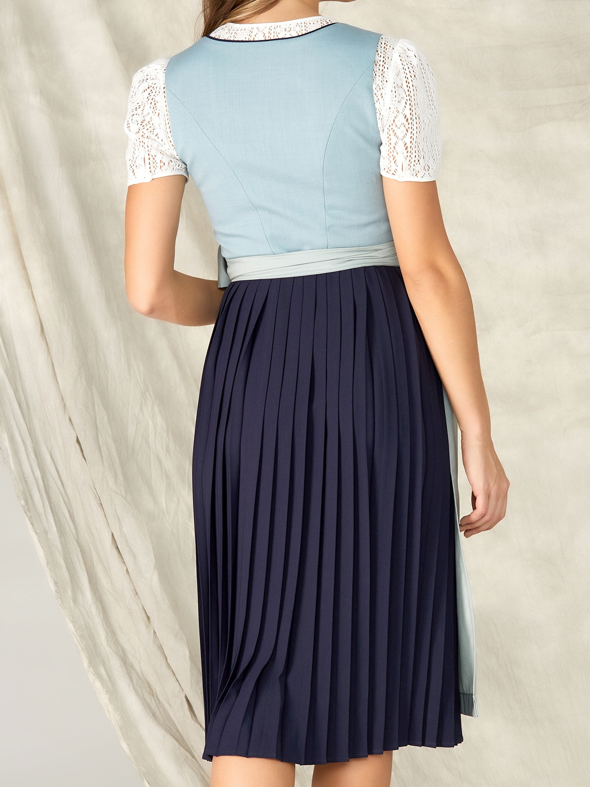 Blue Buttons Straight Neck Dirndl Jessia 