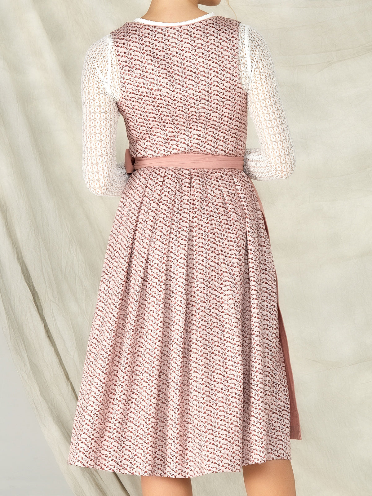 Rosa Reißverschluss Vorne Herz-Ausschnitt Dirndl Raven