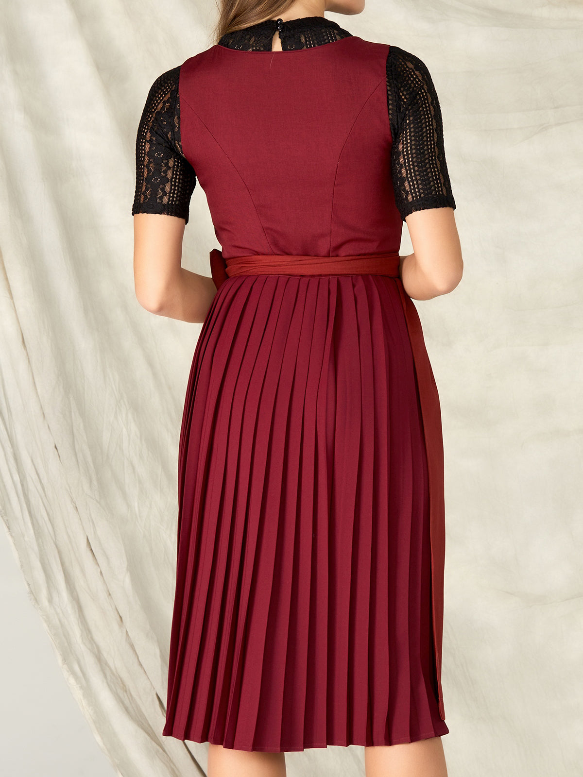 Rot Knöpfen Gerader Ausschnitt Dirndl Cici