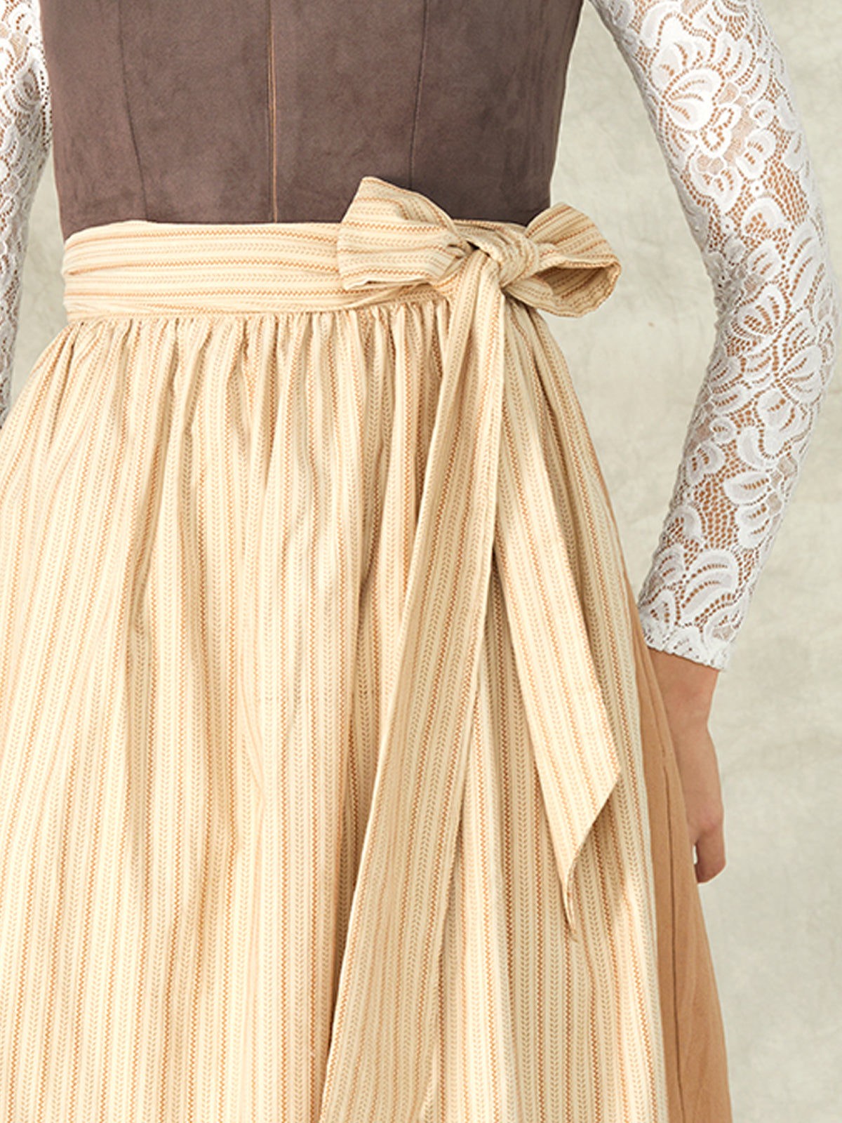 Brown Zipper Front Straight Neck Dirndl Maja 