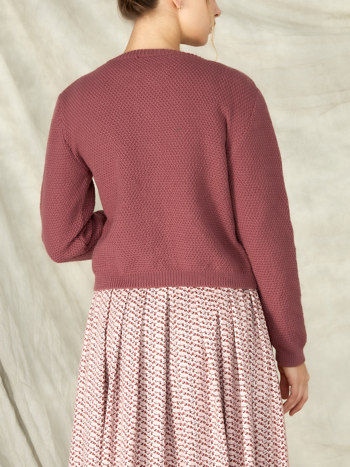 Purple Loose Button Knit Jackets 