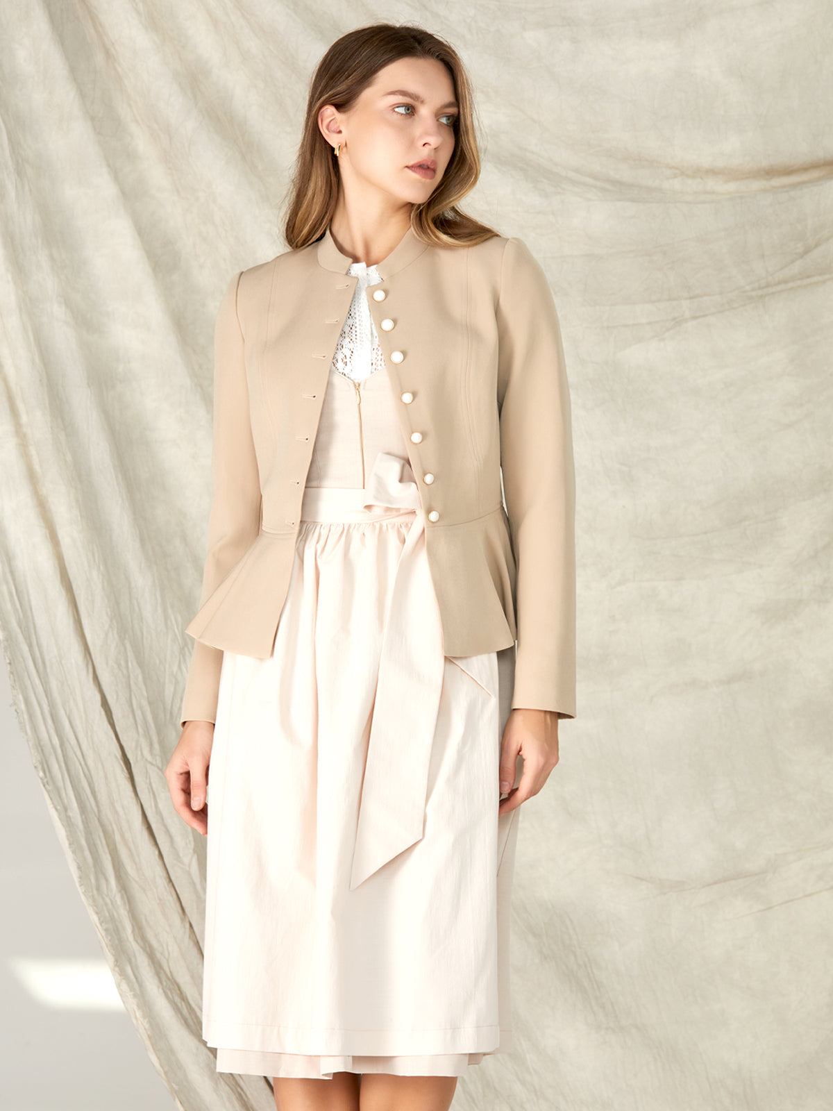 Brown Peplum Jackets Candela 