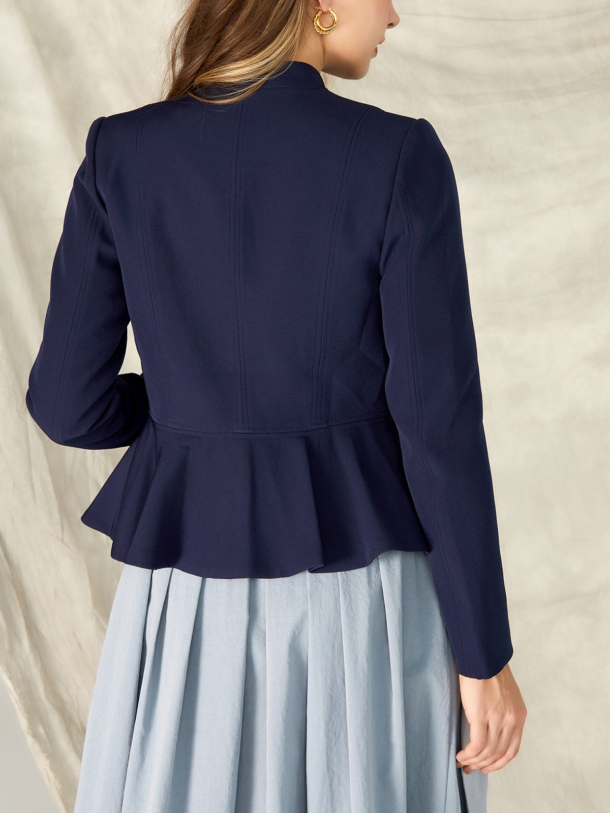 Blue Peplum Jackets Candela 