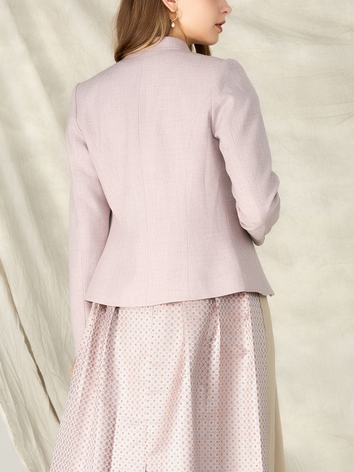 Purple High Neck Traditional Jackets Barly 