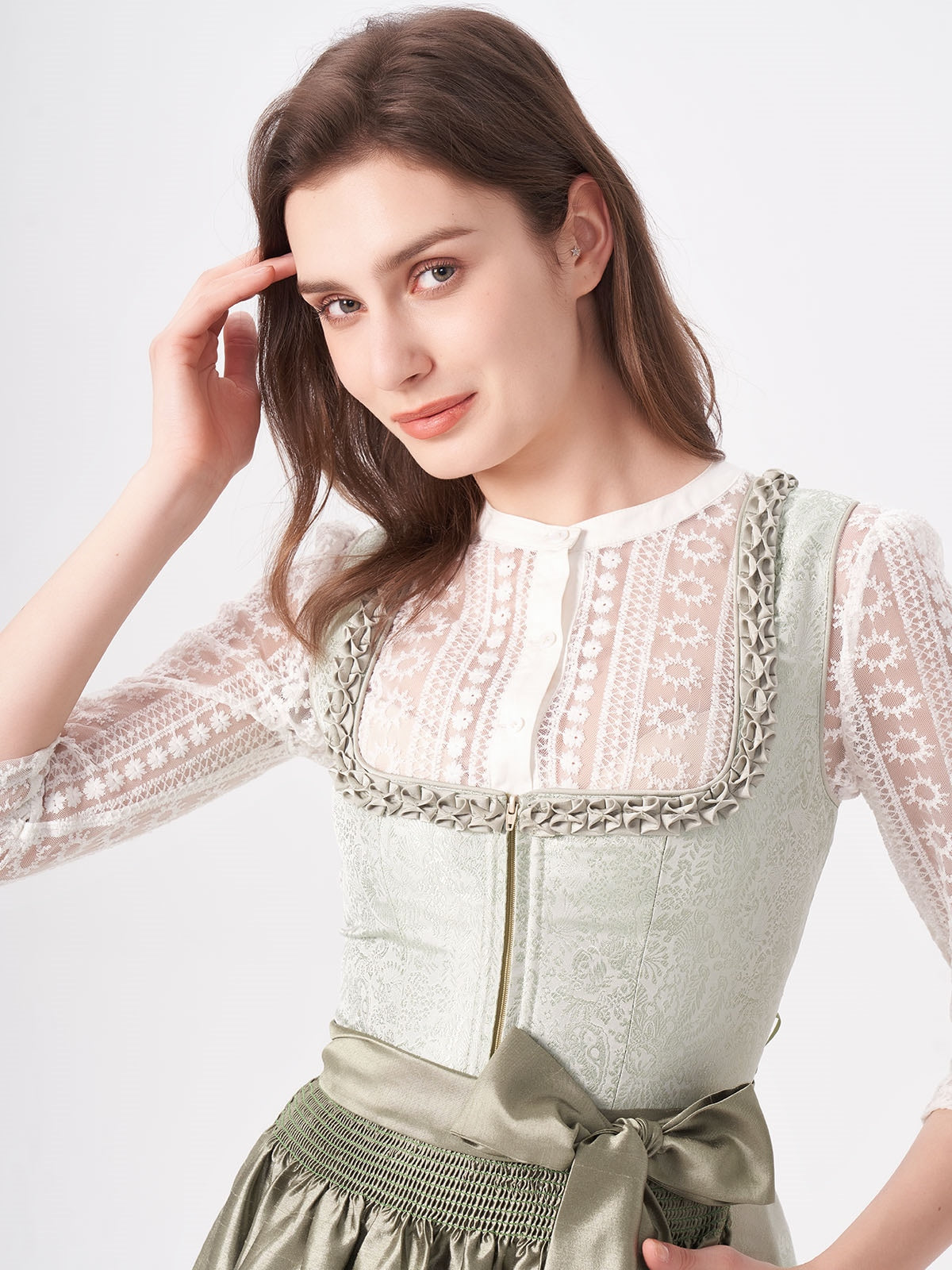 Grün Allover Muster Dirndl Alexis