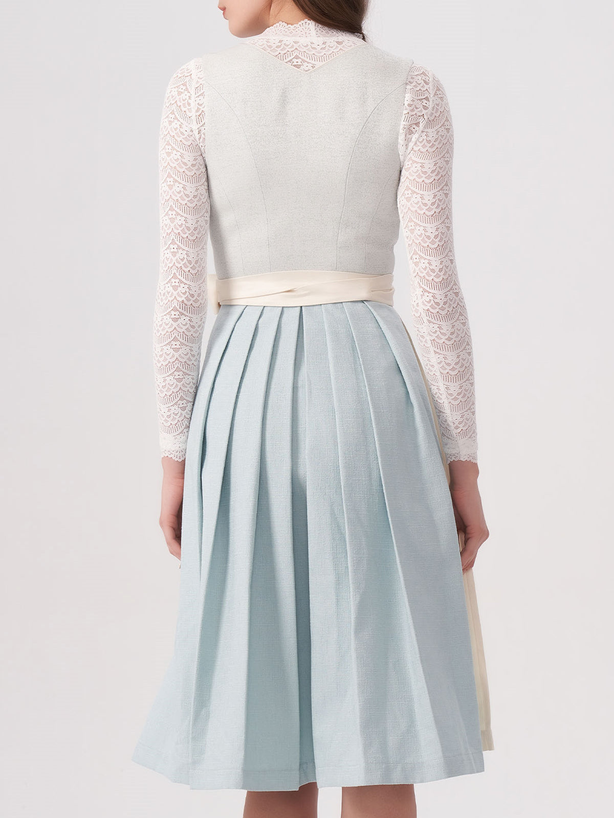 Blue Structured Pattern Dirndl Lainer 