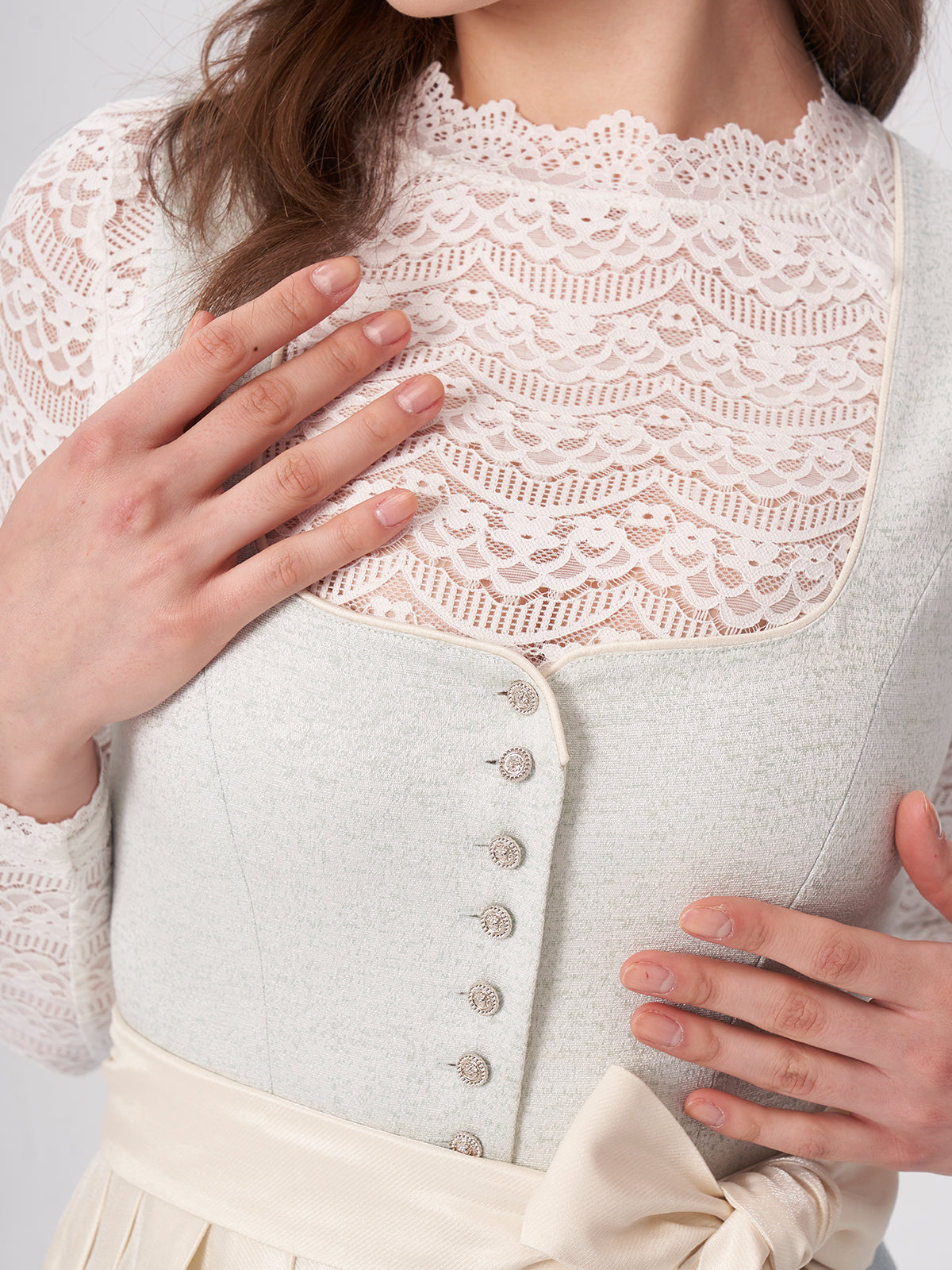 Blue Structured Pattern Dirndl Lainer 