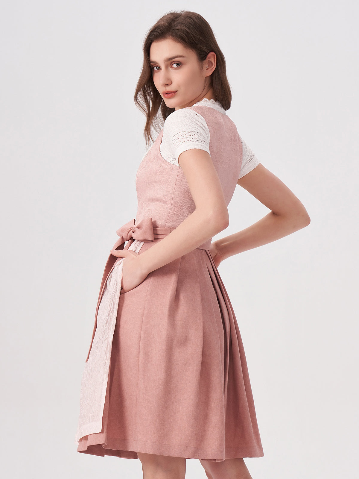 Pink Floral Pattern Dirndl Anja 