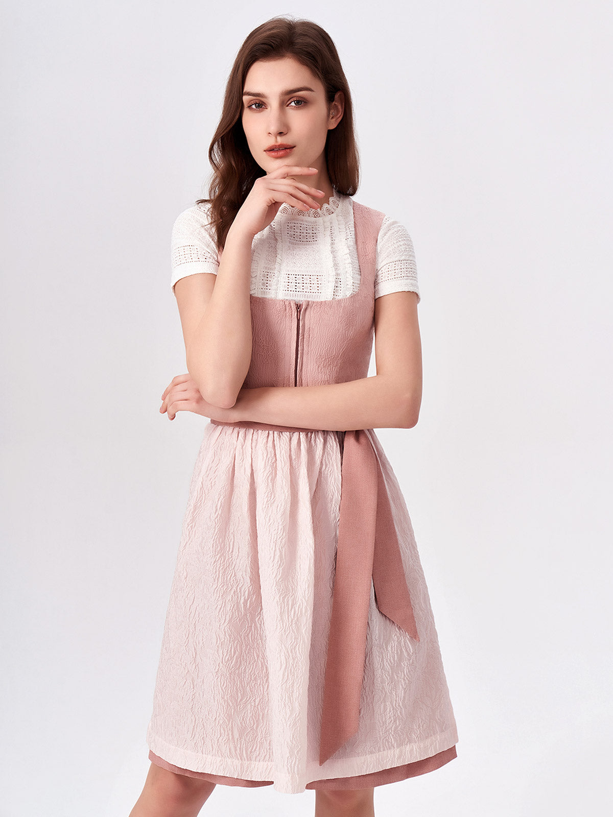 Pink Floral Pattern Dirndl Anja 