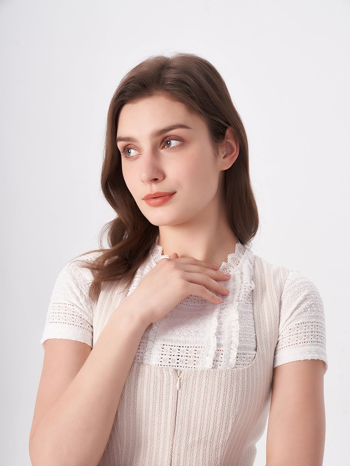 Beige structured pattern Dirndl Helena 