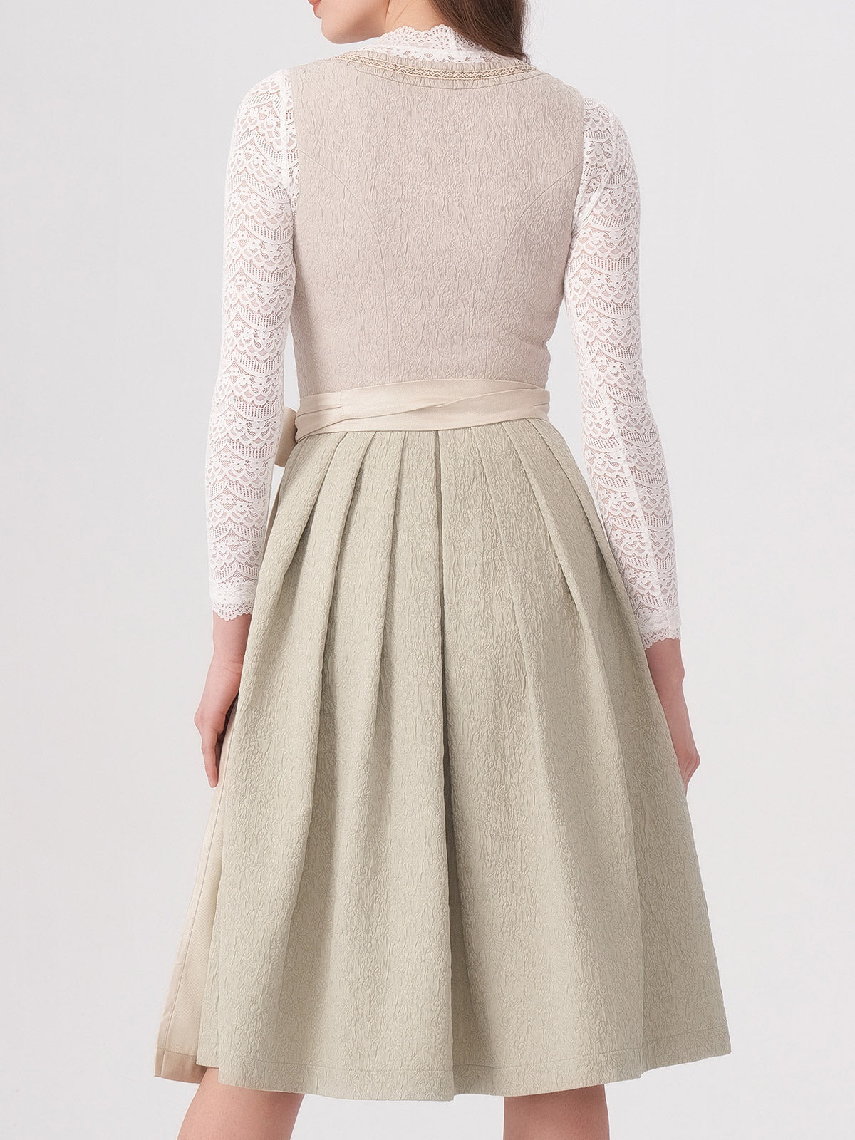 Beige hook closure floral pattern Dirndl Katharina 