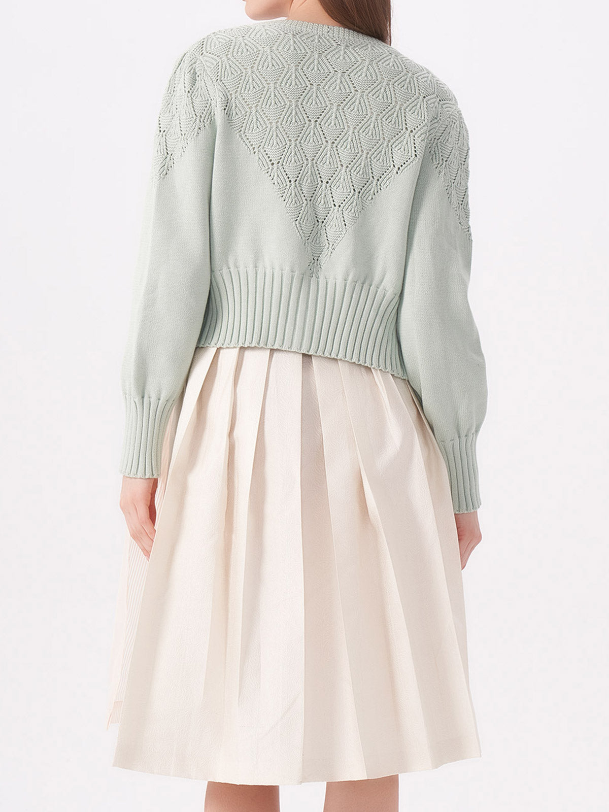 Green Knit Eyelet Lace Jackets 