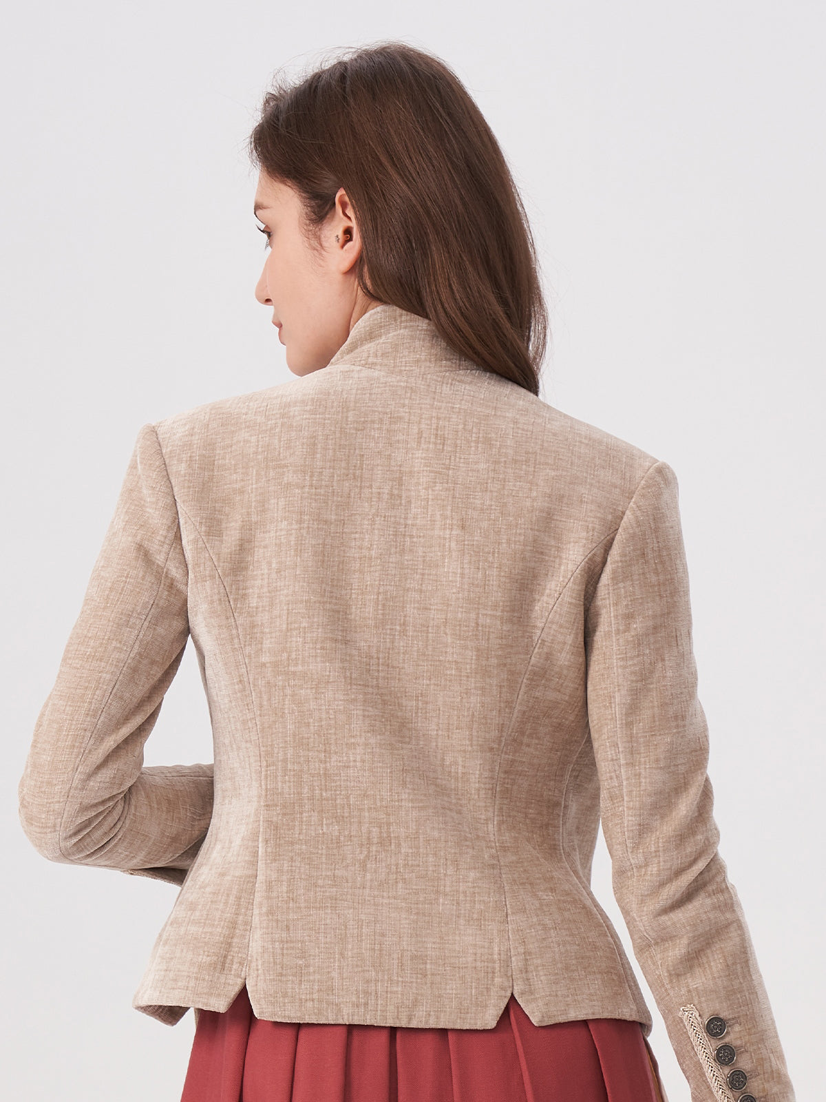 Beige lapel collar jackets Barbara 