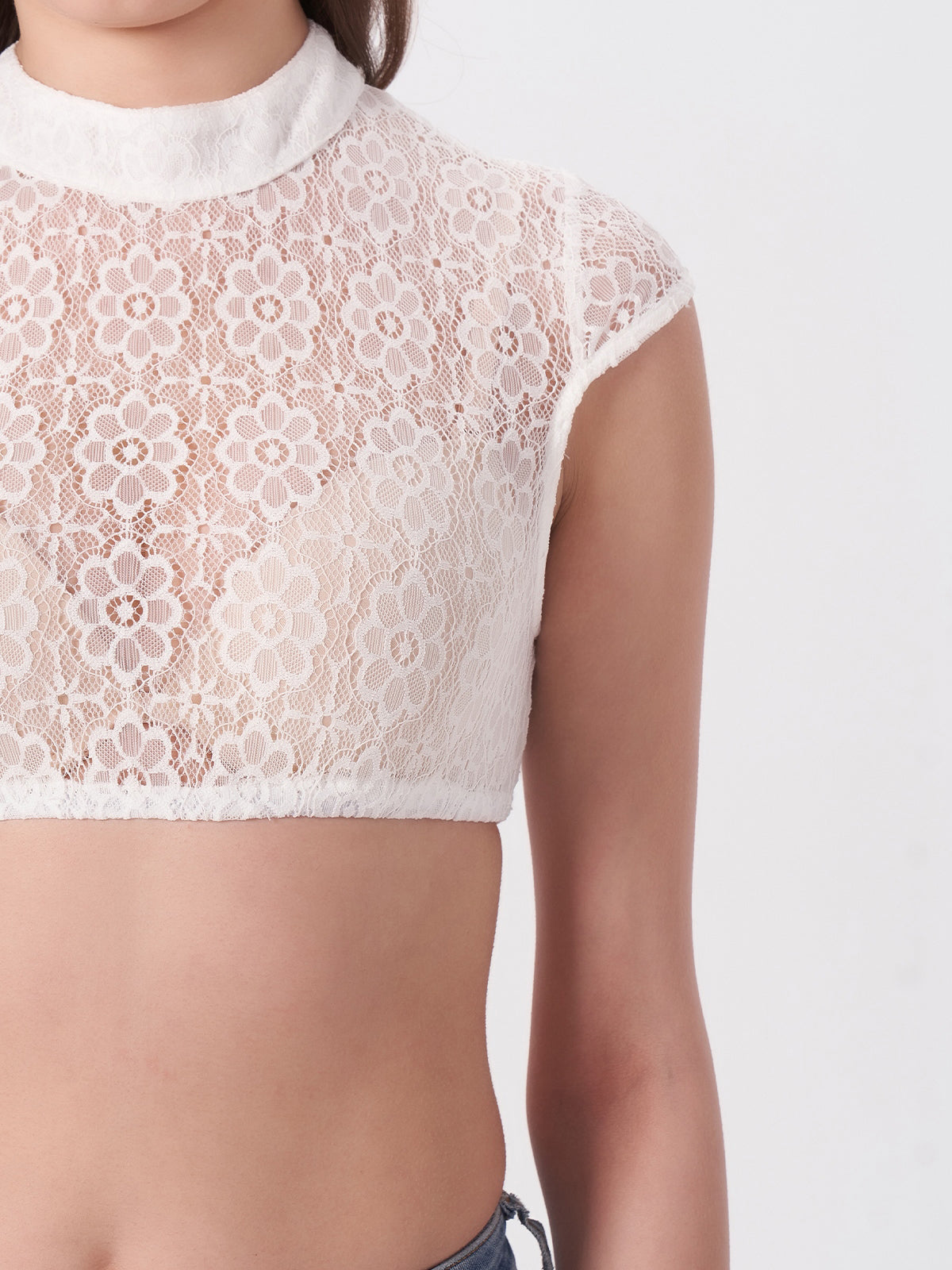 Weiß Kurzarm Dirndlbluse Aus Lochspitze Eudora