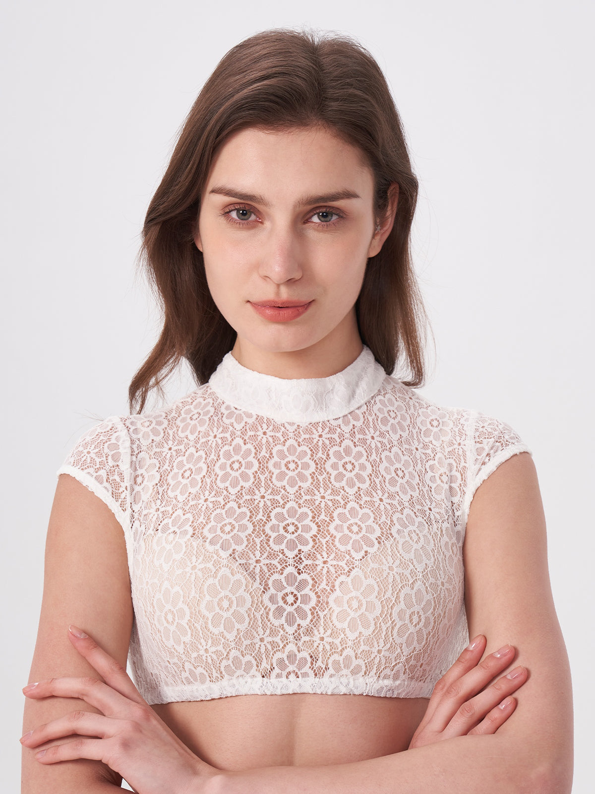 Weiß Kurzarm Dirndlbluse Aus Lochspitze Eudora