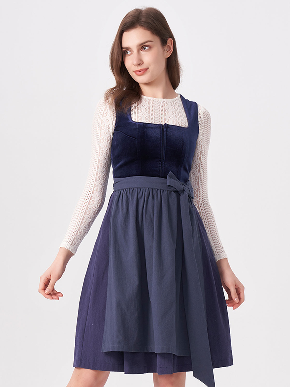Dirndl with blue velvet bodice Melisa 