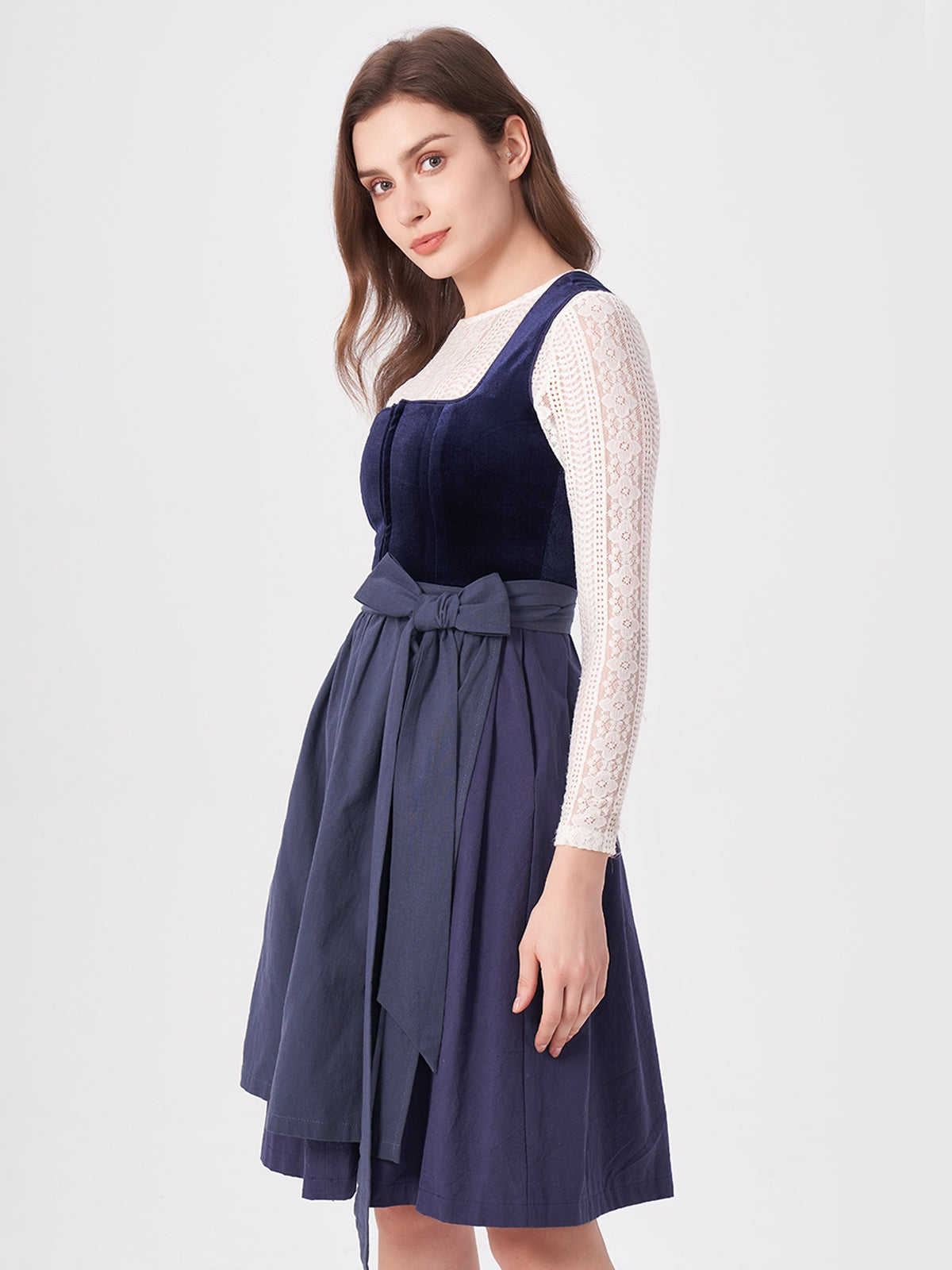 Dirndl with blue velvet bodice Melisa 