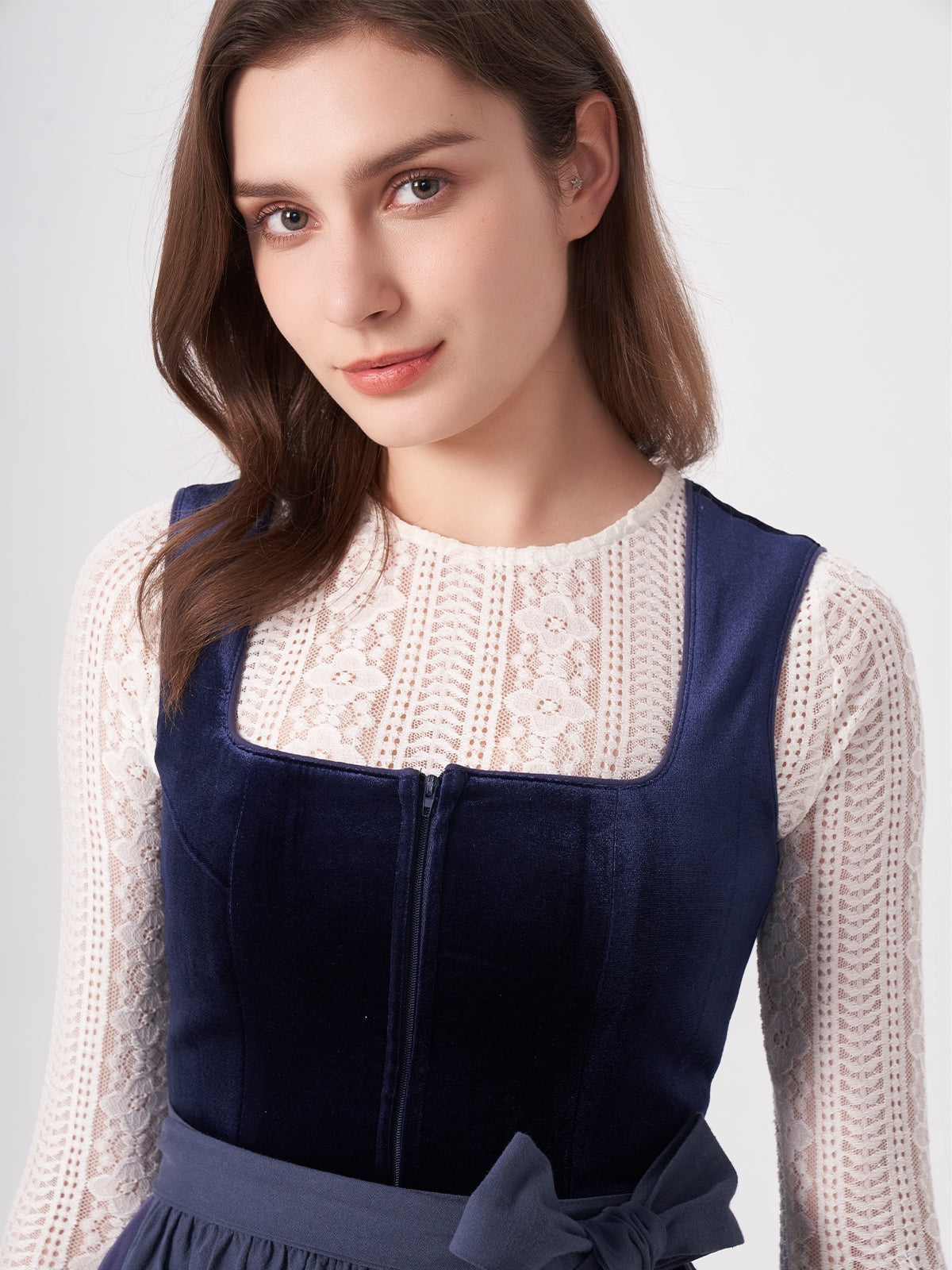 Dirndl with blue velvet bodice Melisa 