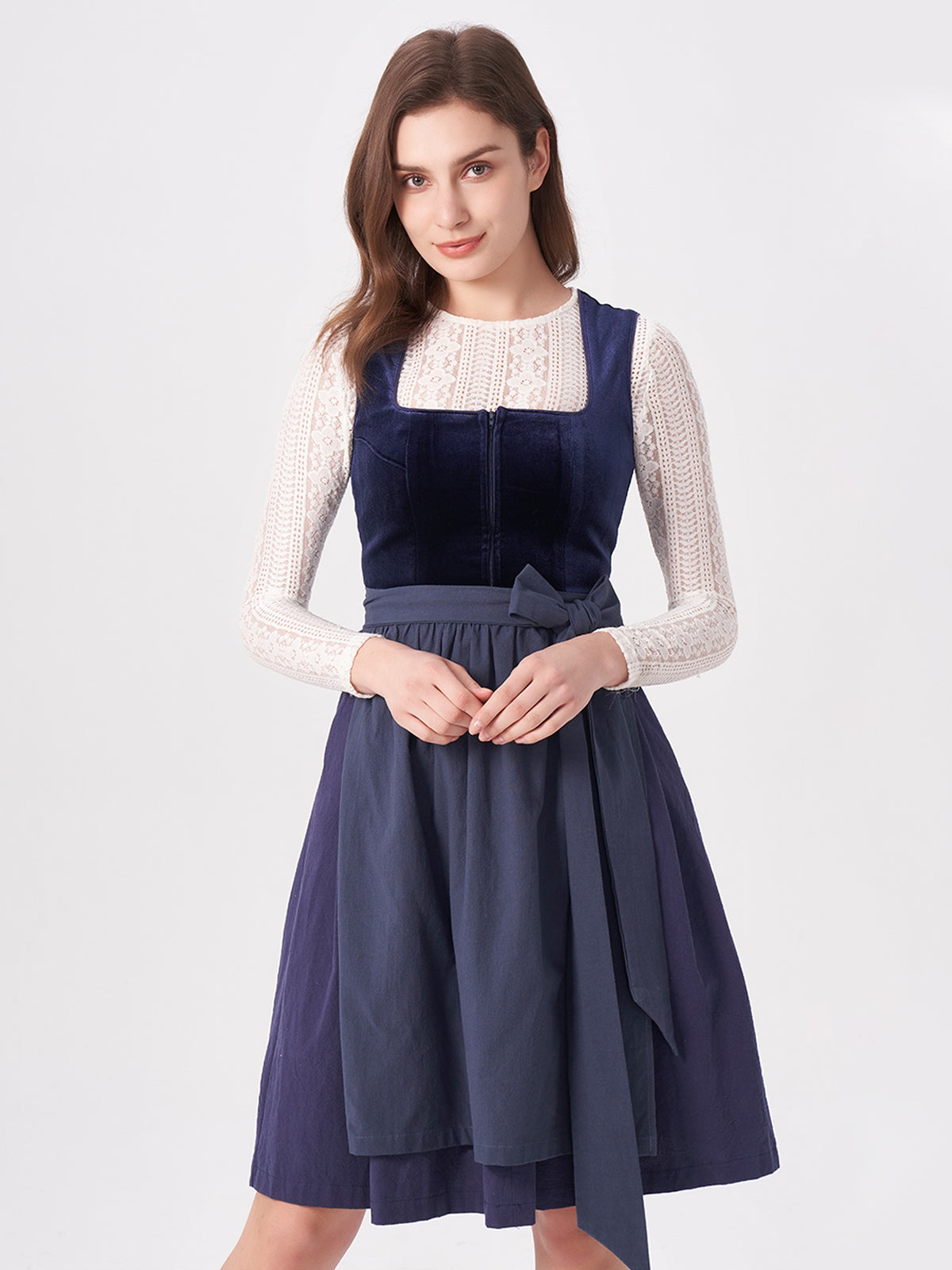 Dirndl with blue velvet bodice Melisa 