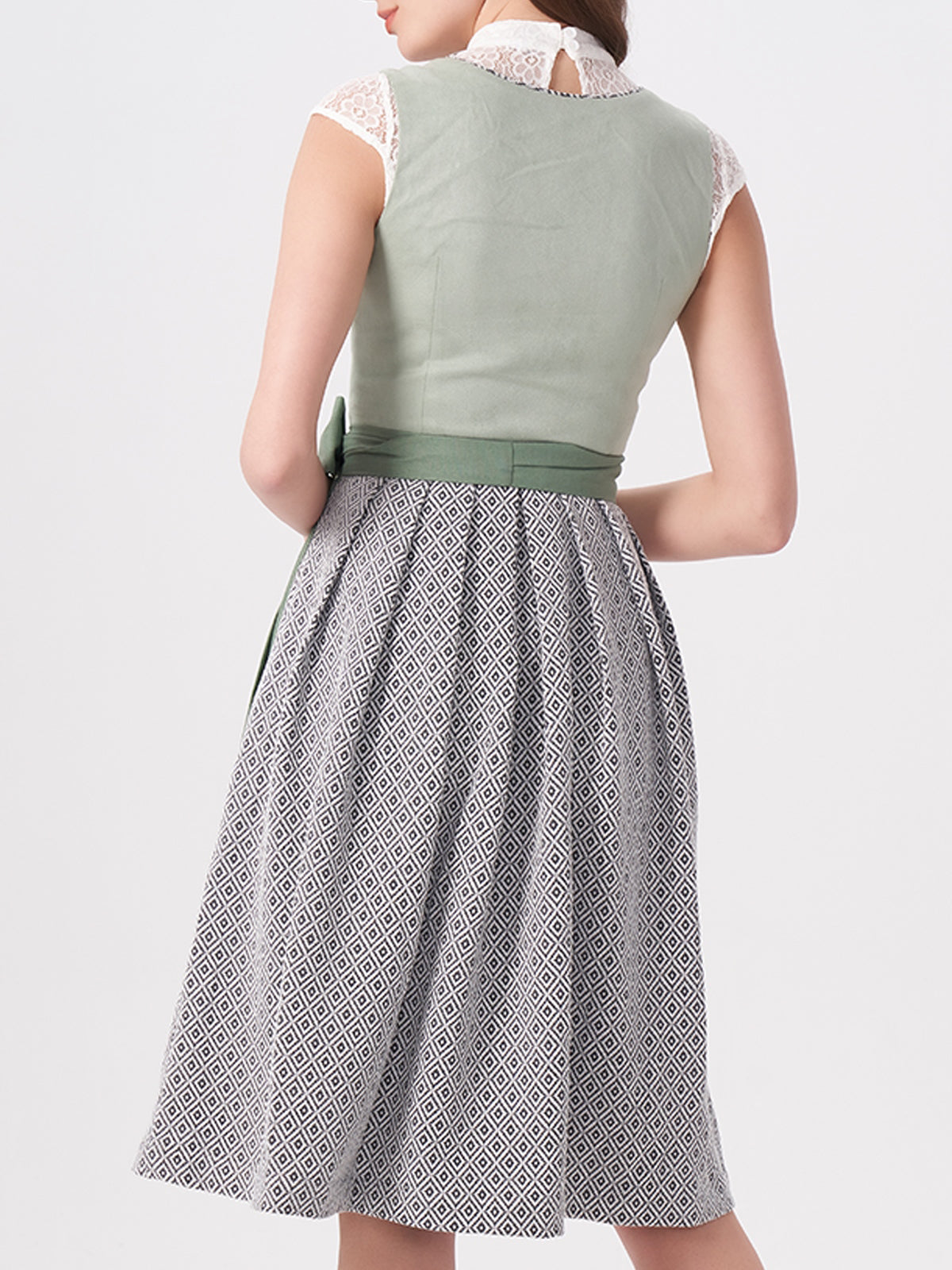 Grün Strukturiertes Muster Dirndl Qunie