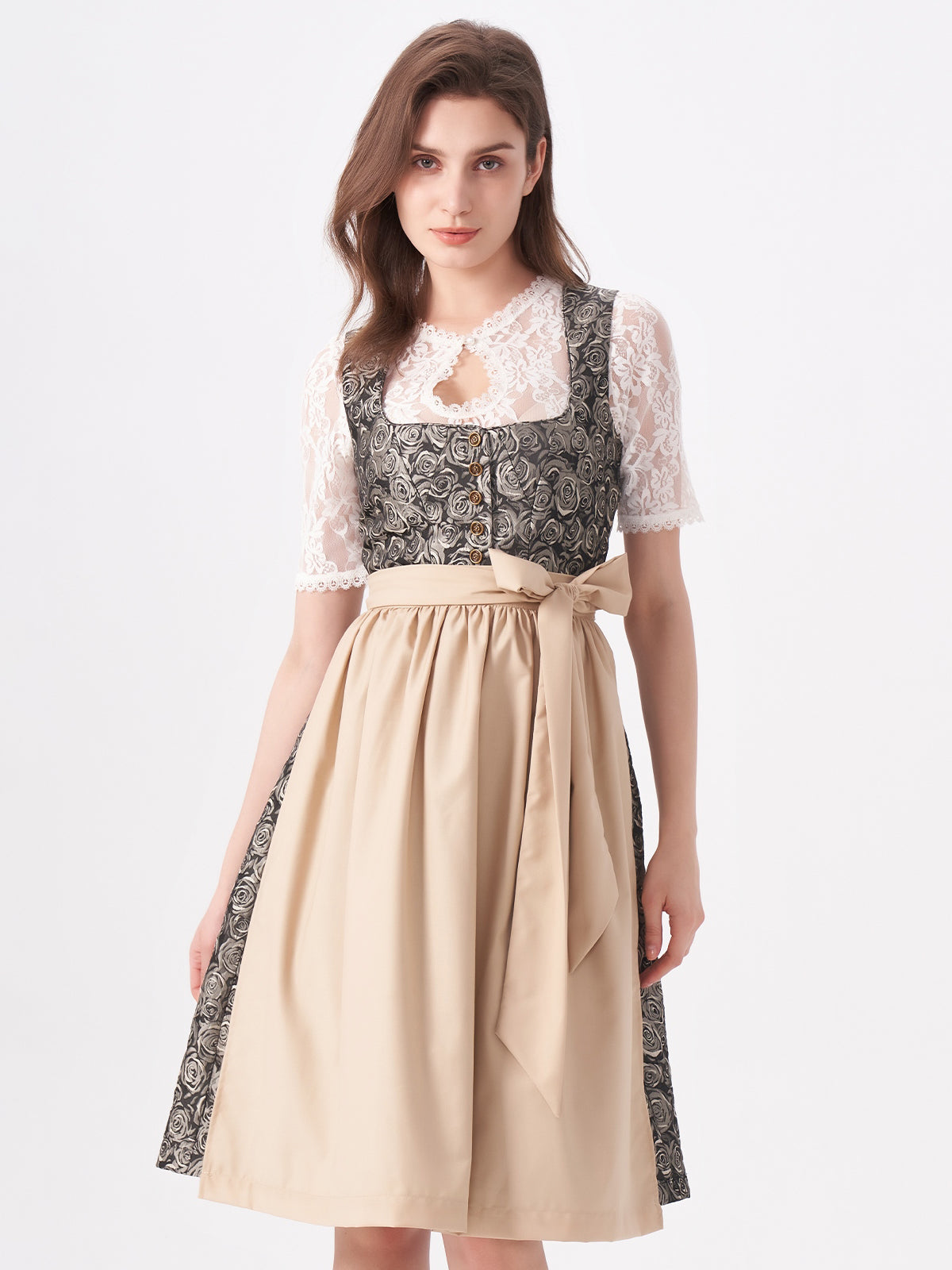 Yellow Floral Pattern Dirndl Nadine 