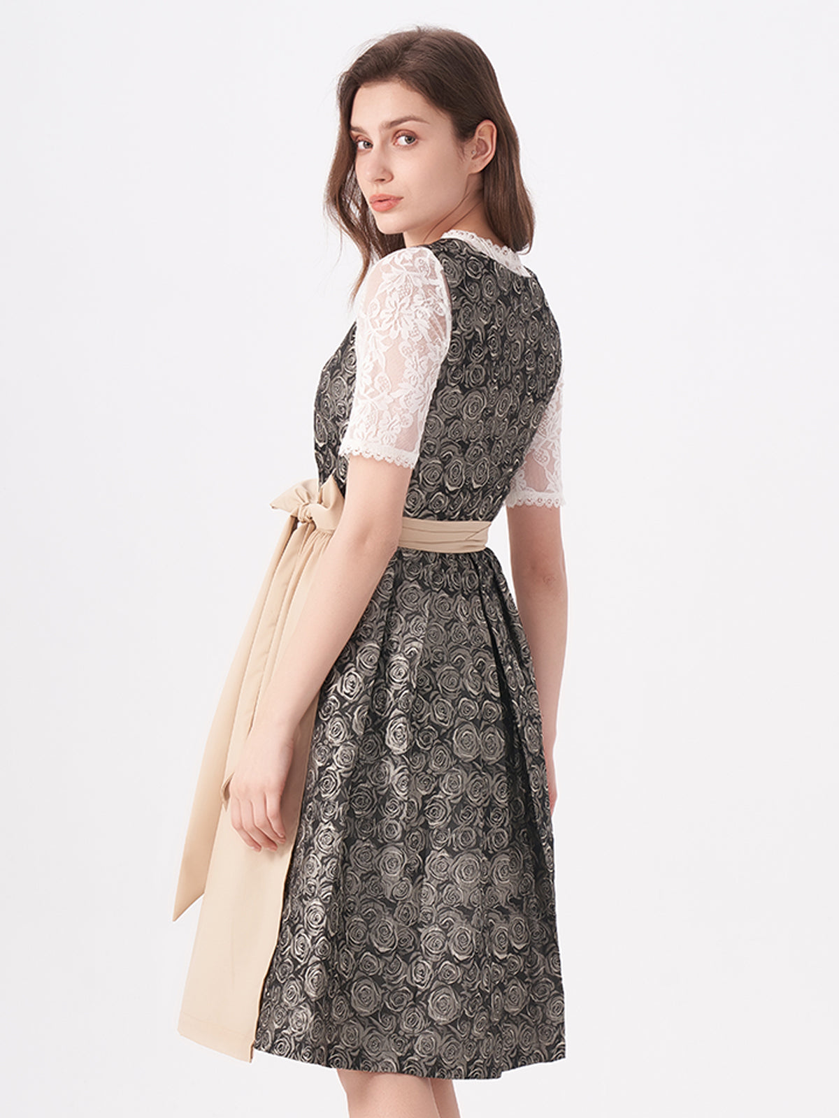 Yellow Floral Pattern Dirndl Nadine 