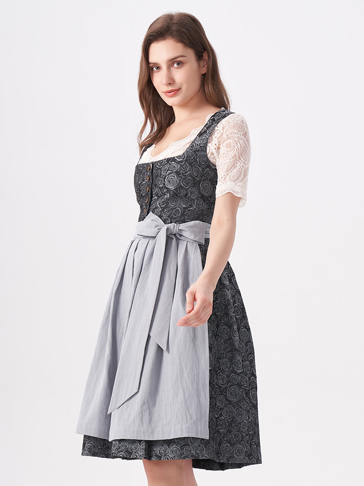 Blue Floral Pattern Dirndl Nadine 