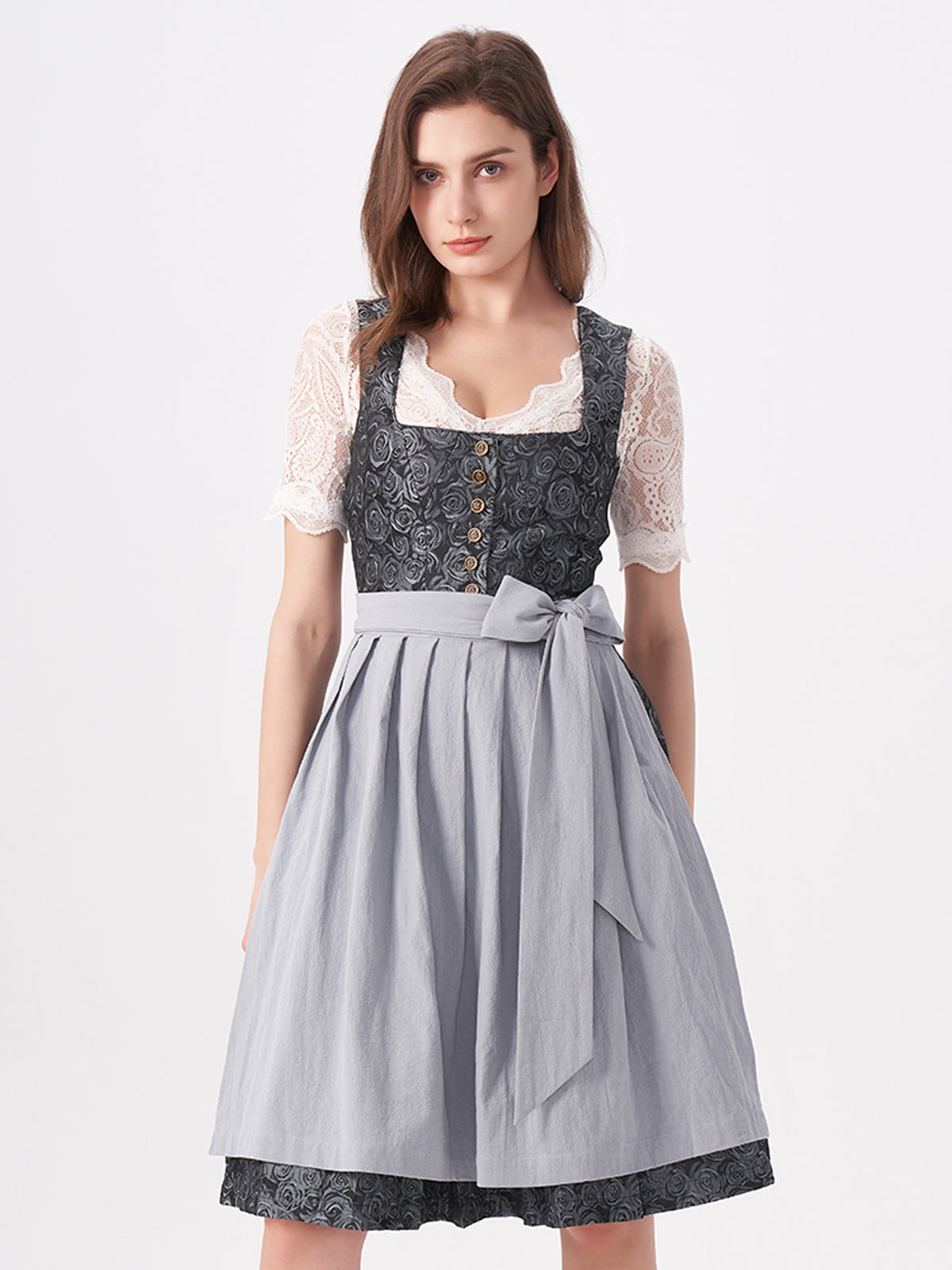 Blue Floral Pattern Dirndl Nadine 