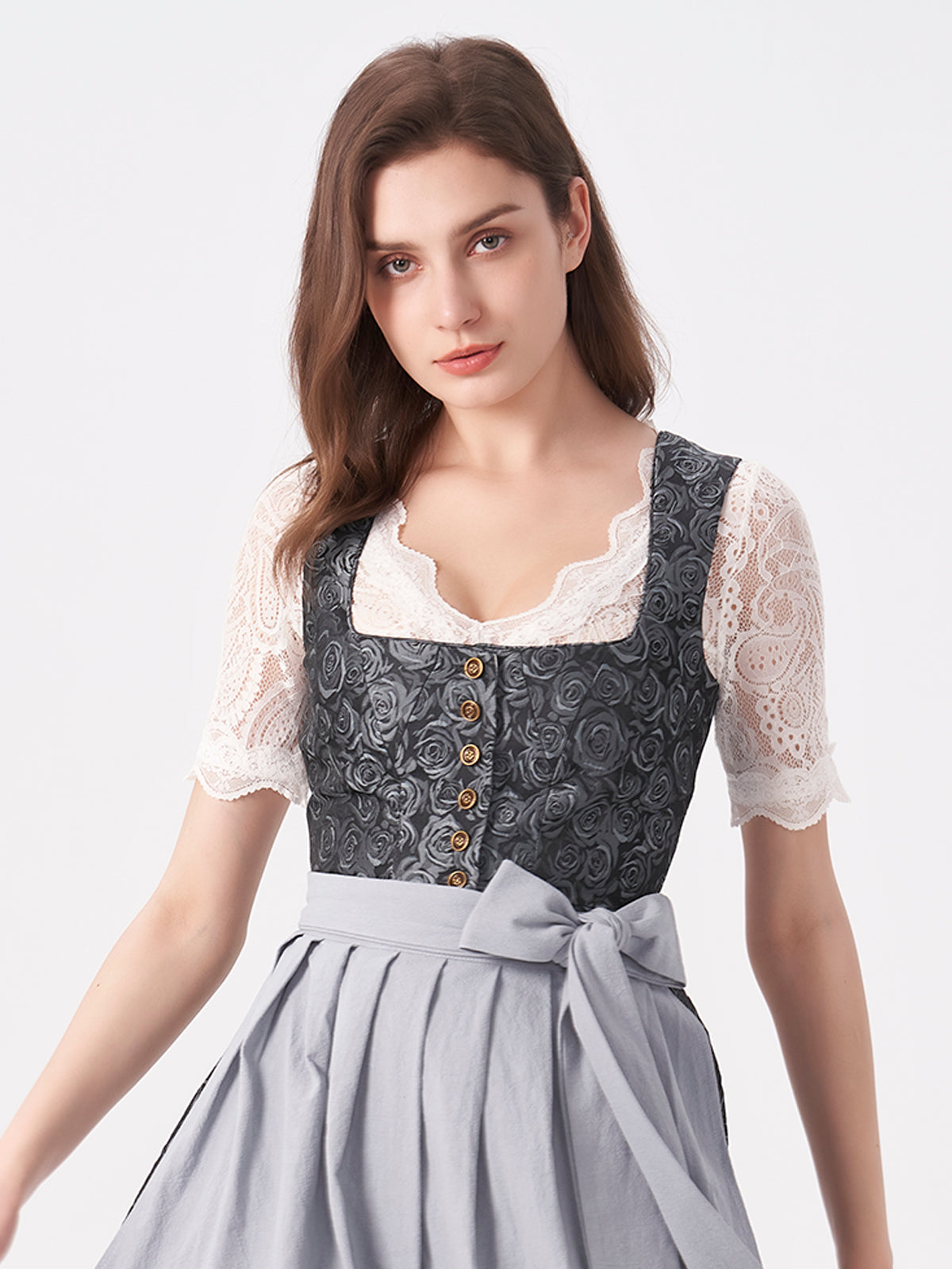 Blue Floral Pattern Dirndl Nadine 