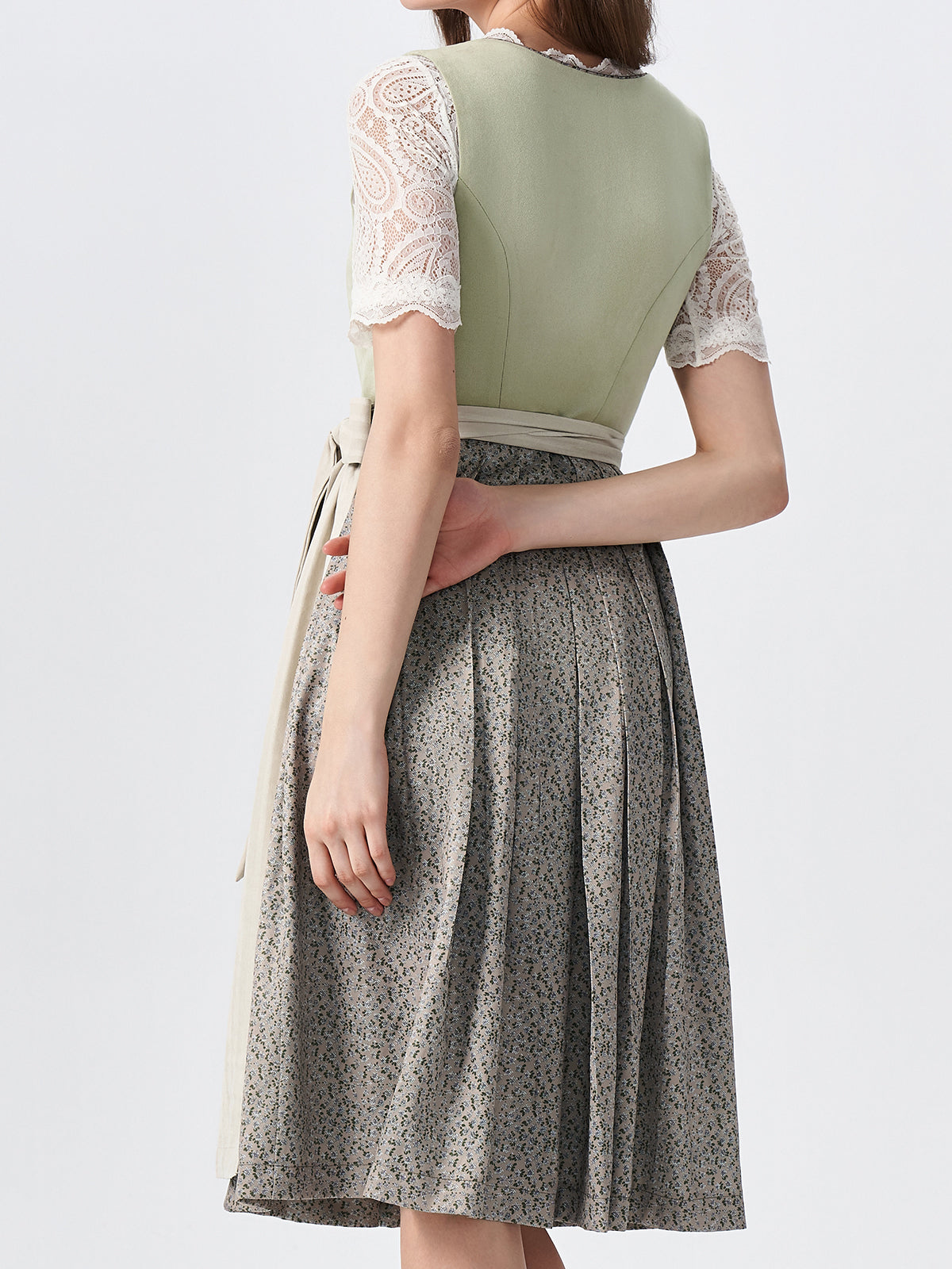 Green Floral Pattern Dirndl Nila 