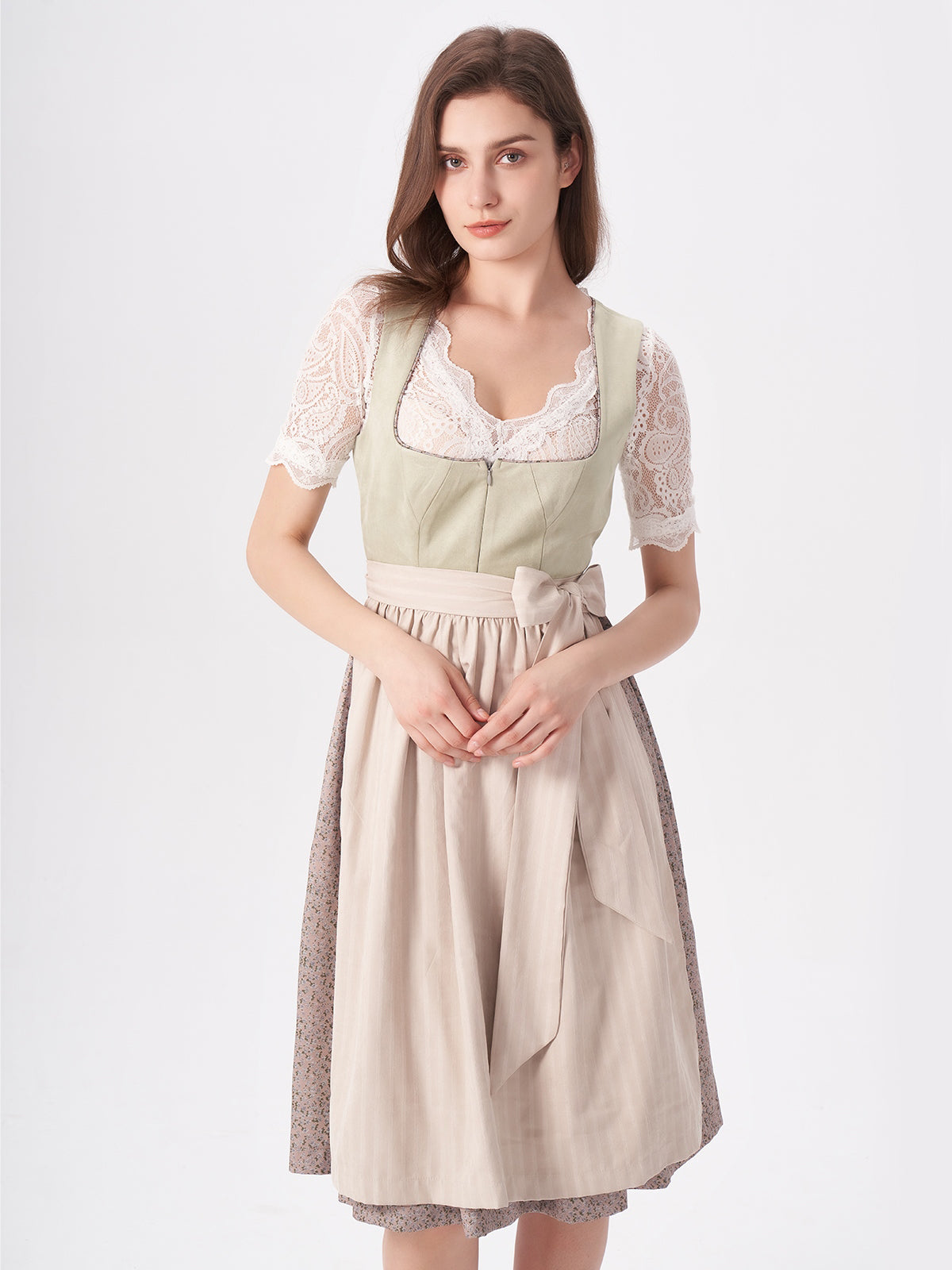 Green Floral Pattern Dirndl Nila 