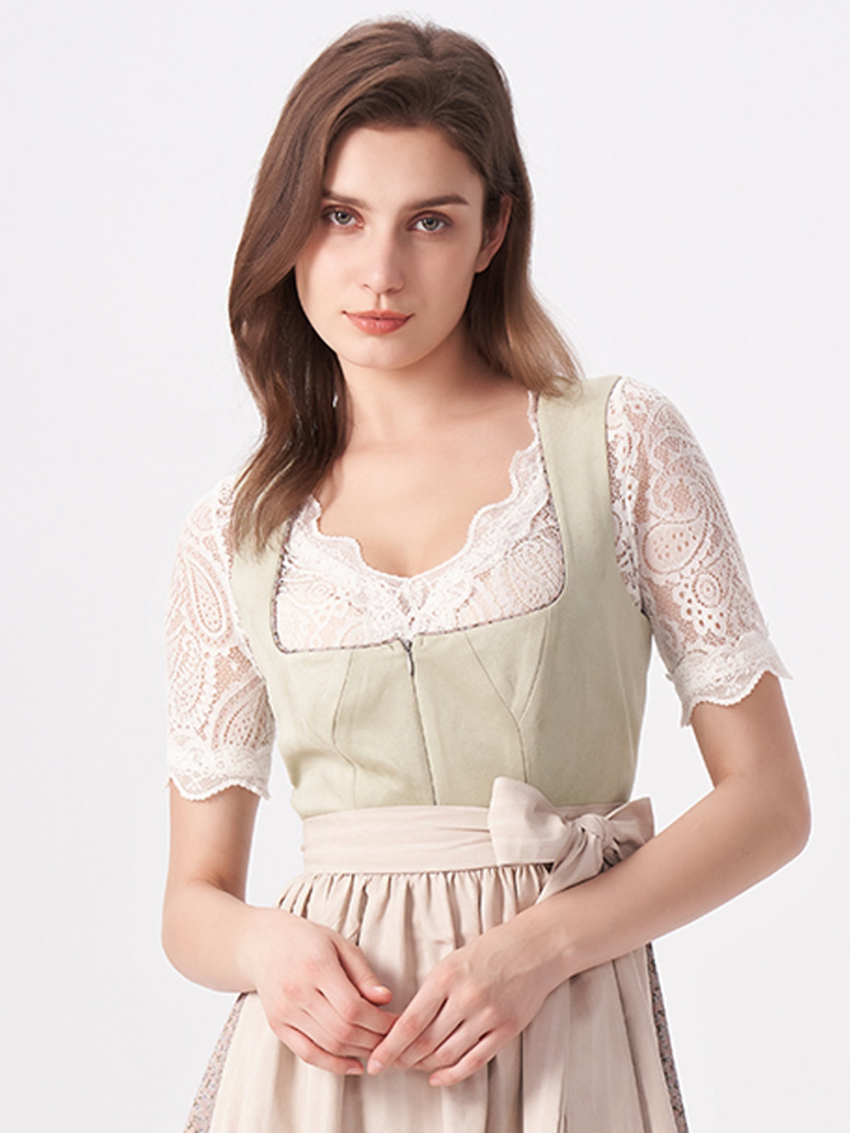 Green Floral Pattern Dirndl Nila 